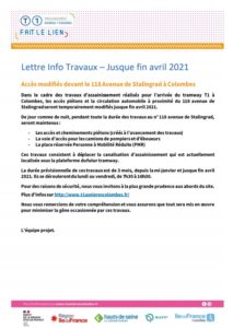 Travaux - jusqu'en avril 2021